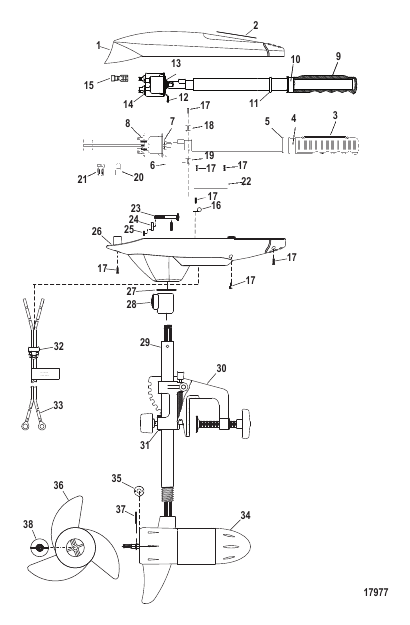 Complete Trolling Motor (Model FW36HT) (12 Volt)
