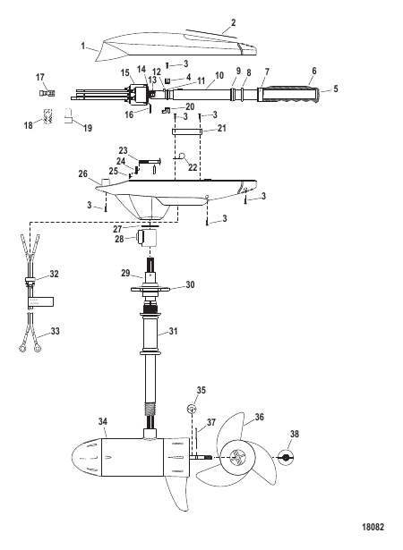 Complete Trolling Motor (Model FW54HP) (12 Volt)