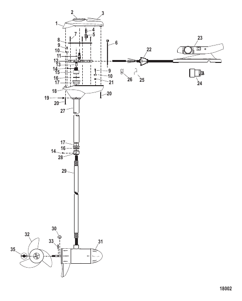 Complete Trolling Motor (Model FW54FB) (12 Volt)