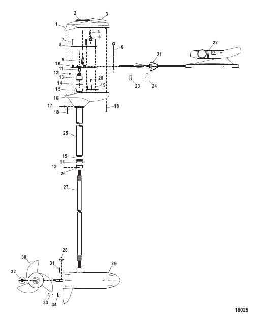 Complete Trolling Motor (Model FW54FBV) (12 Volt)