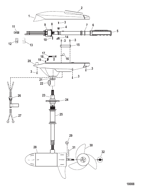 Complete Trolling Motor (Model FW71HP) (24 Volt)