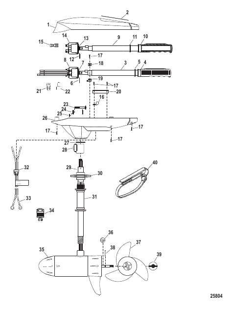 Complete Trolling Motor (Model FW71HB) (24 Volt)