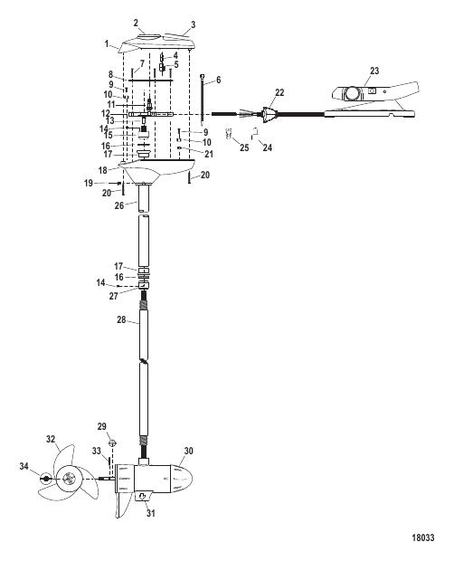 Complete Trolling Motor (Model FW71PFB) (24 Volt)