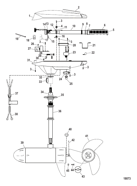 Complete Trolling Motor (Model FW82HBV / FW82HBD) (24 Volt)