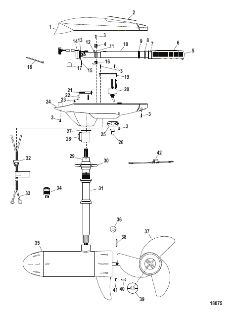 Complete Trolling Motor (Model FW109HBD) (36 Volt)