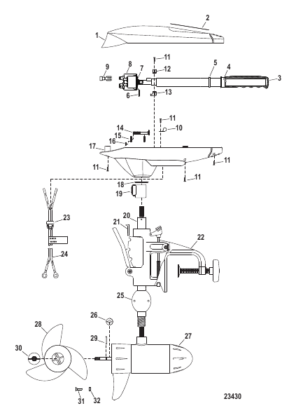 Complete Trolling Motor (Model SW54HT) (12 Volt)