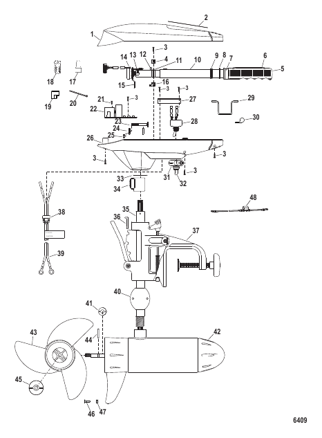 Complete Trolling Motor (Model SW109HTD / SW109HTV) (36 Volt)
