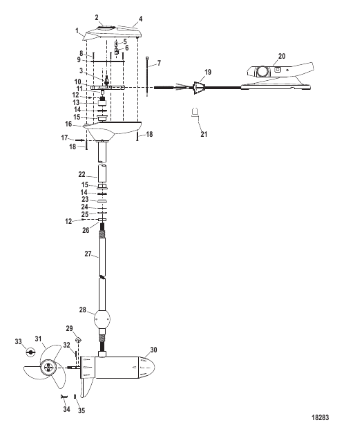 Complete Trolling Motor (Model SW71FBD / SW71FBV) (24 Volt)