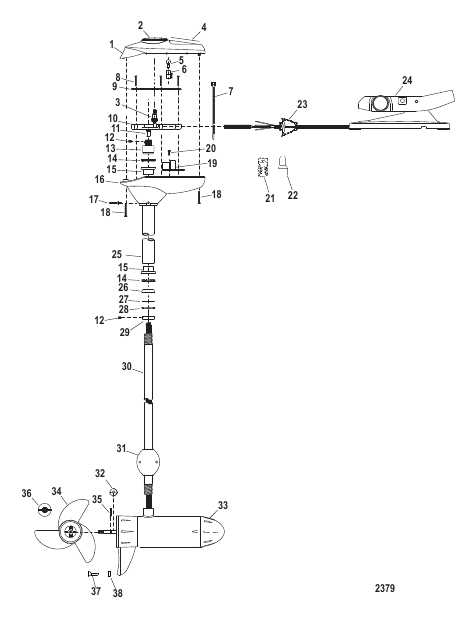 Complete Trolling Motor (Model SW82FBD / SW82FBV) (24 Volt)