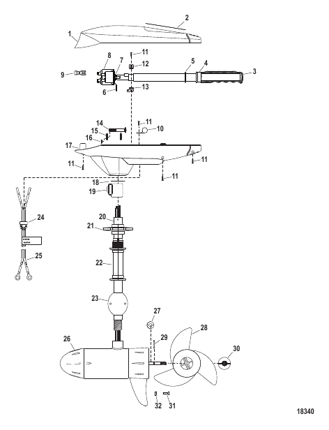 Complete Trolling Motor (Model SW46HB) (12 Volt)