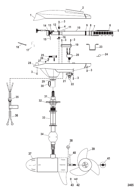 Complete Trolling Motor (Model SW54HBD / SW54HBV) (12 Volt)