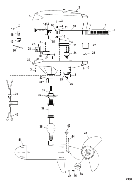 Complete Trolling Motor (Model SW82HBD / SW82HBV) (24 Volt)