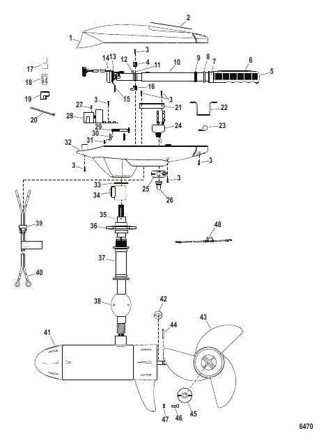 Complete Trolling Motor (Model SW109HBD / SW109HBV) (36 Volt)