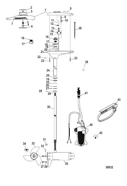 Complete Trolling Motor (TR75FBD / TR75L)