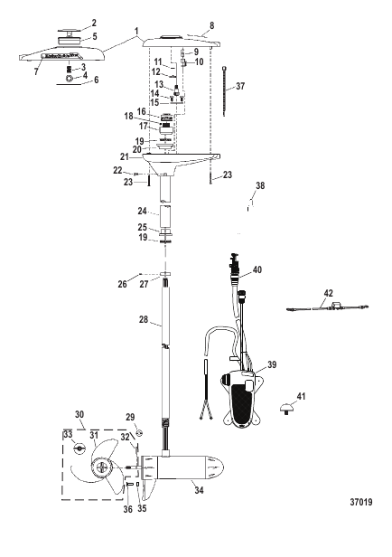 Complete Trolling Motor (TR109LFBD) (36 Volt)