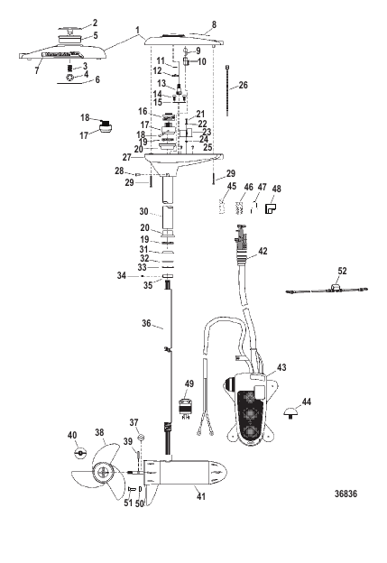 Complete Trolling Motor (TR109FB / TR109FBD) (36 Volt)