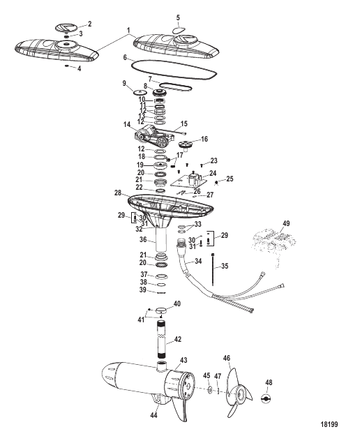 Complete Trolling Motor (TRES109PFB) (36 Volt)