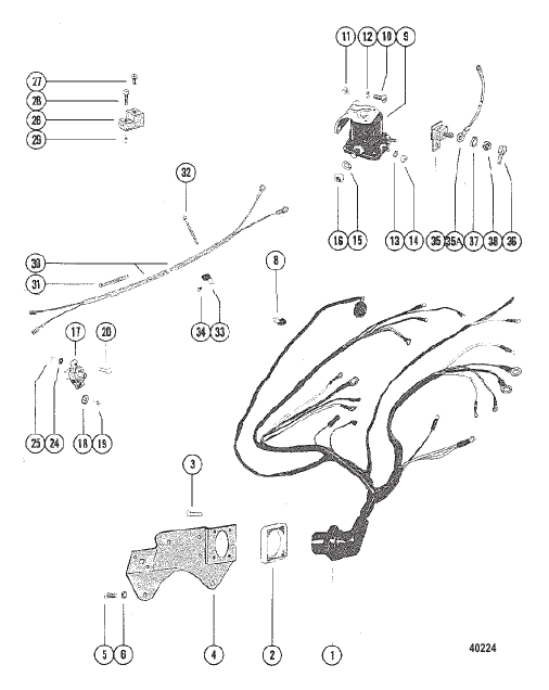 WIRING HARNESS CIRCUIT BREAKER AND STARTER SOLENOID