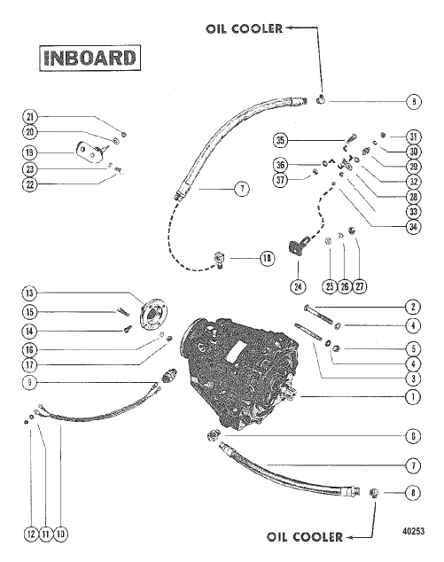 TRANSMISSION AND RELATED PARTS (INBOARD)