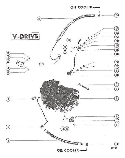 TRANSMISSION AND RELATED PARTS (V-DRIVE)