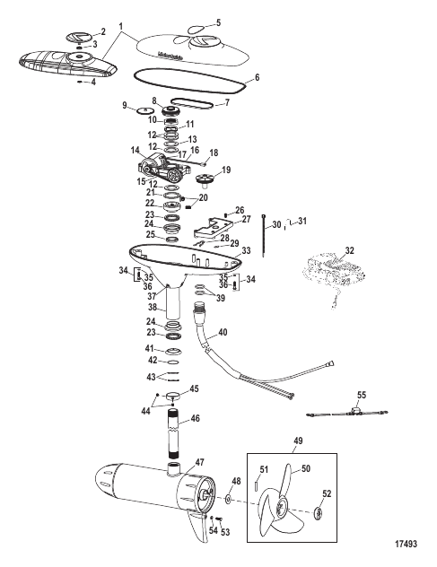 Complete Trolling Motor (Model DS109FB) (36 Volt)
