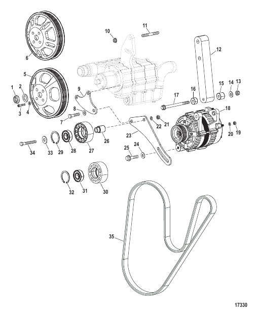 Alternator And Sea Water Pump Mounting (Design I)