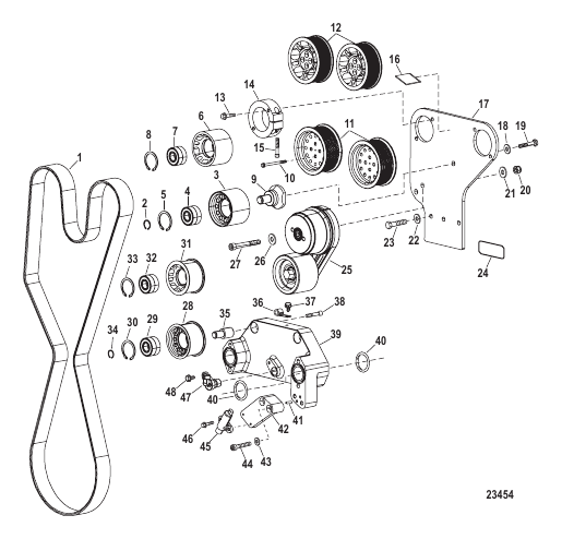 Engine Components (Water Inlet And Drive Belt)