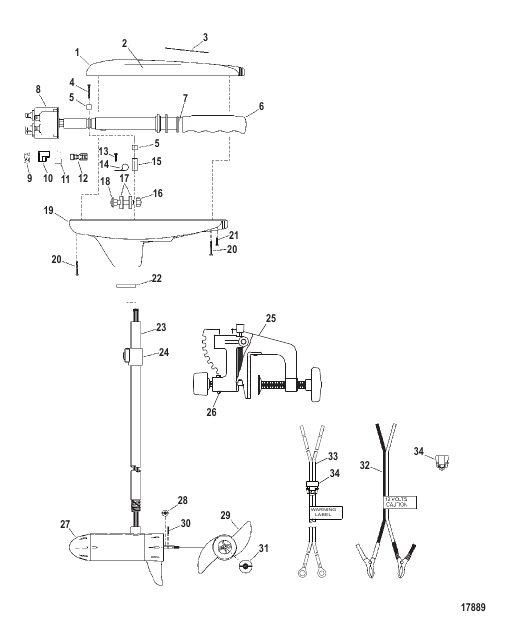 Complete Trolling Motor (Model T34) (12 Volt)