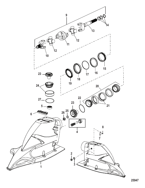 Driveshaft Housing and Drive Gears
