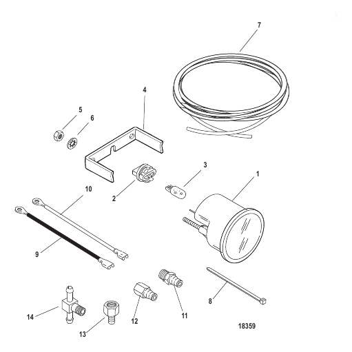 Gauge and Mounting Hardware Water Pressure(1-15 PSI)