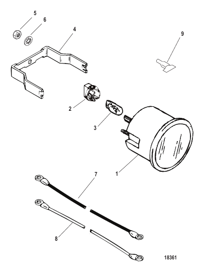 Gauge and Mounting Hardware Power Trim Indicator