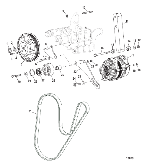 Alternator And Sea Water Pump Mounting (Design I)