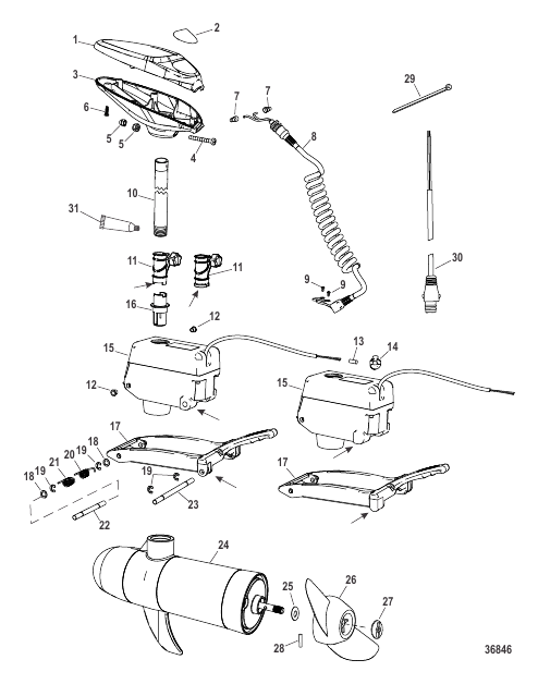 Complete Trolling Motor (Sonar Fresh Water)(Design I )