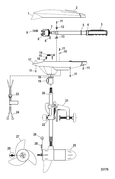 Complete Trolling Motor (Brute 36HT) (12 Volt)