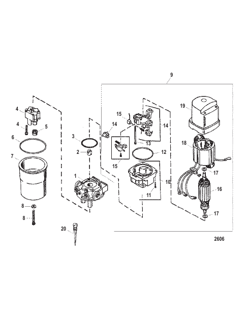 Pump/Motor, Metal Reservoir (Design I - 846170A 1)