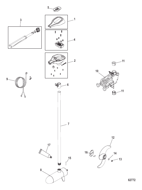 Complete Trolling Motor Hand Operated, Variable Speed