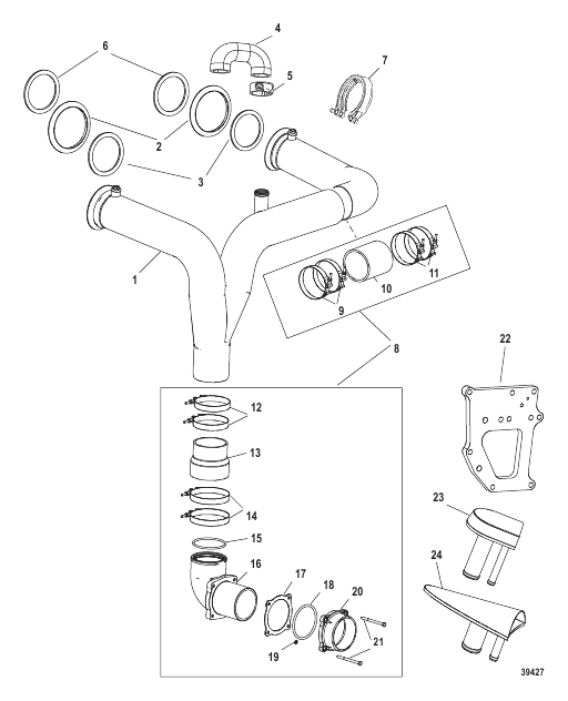 X-Haust Tailpipe Kit Close Couple-Port