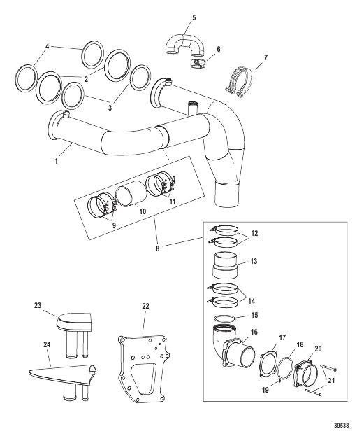 X-Haust Tailpipe Kit Close Couple-Starboard