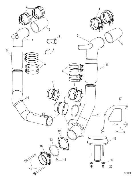 X-Haust Tailpipe Kit Outlet Starboard