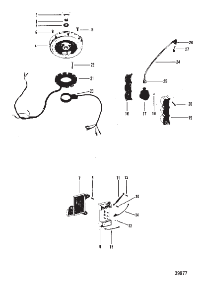 FLYWHEEL, SWITCH BOX, IGNITION COIL, STATOR
