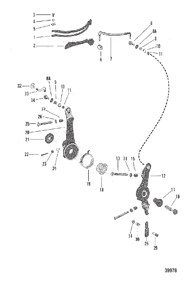 THROTTLE CONTROL LINKAGE AND SPARK ADVANCE
