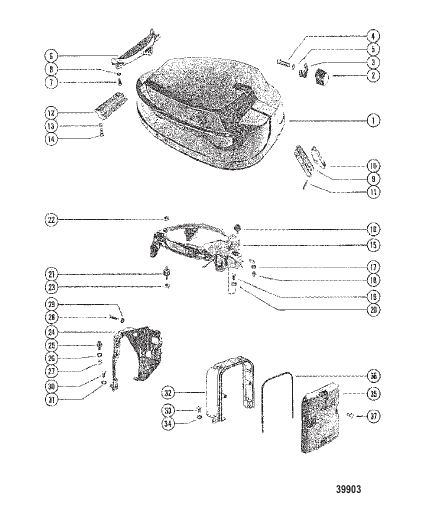 TOP COWL AND SUPPORT BRACKETS