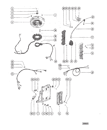 FLYWHEEL, STATOR AND IGNITION COIL
