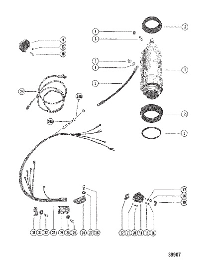 STARTER MOTOR AND WIRING HARNESS