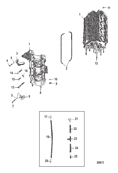 CYLINDER BLOCK AND CRANKCASE ASSEMBLY