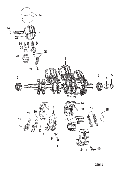 CRANKSHAFT, PISTON AND CONNECTING ROD