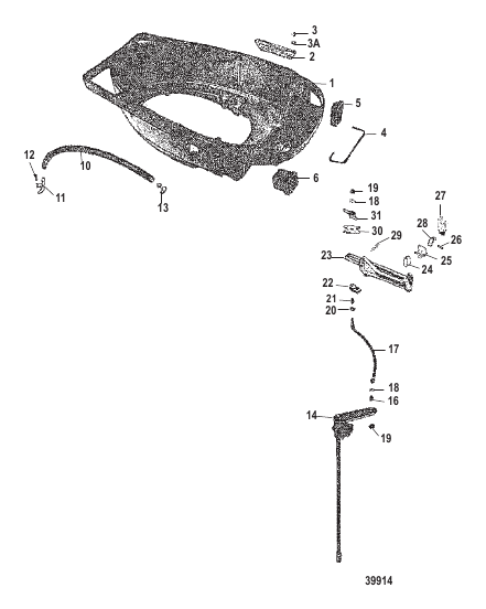 BOTTOM COWL AND SHIFT LINKAGE