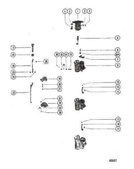CARBURETOR LINKAGE AND CHOKE SOLENOID