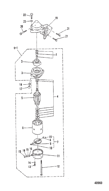 ELECTRIC START MOTOR (E-251105/EL-552120 and Below)