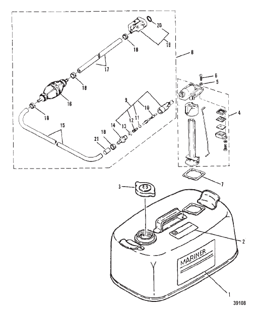 FUEL TANK & FUEL LINE ASSY (ORIGINAL) 24 Litre/6.3 Gallons